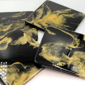 Black and gold coasters